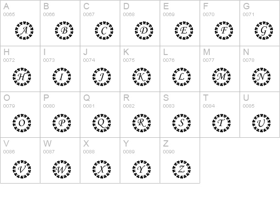 KR Ring O' Shams uppercase A-Z preview