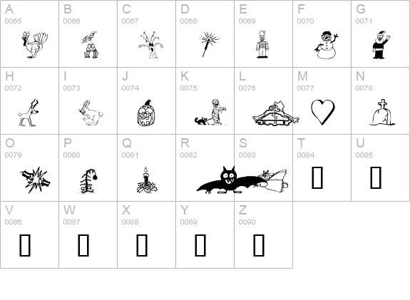 KR Silly Art Holiday uppercase A-Z preview