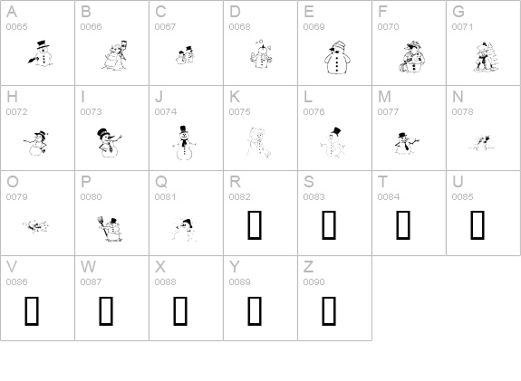 KR Snow People uppercase A-Z preview