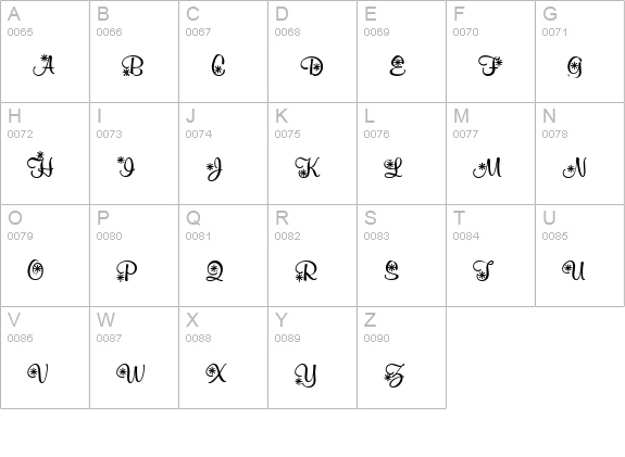 KR Snowflake 2 uppercase A-Z preview