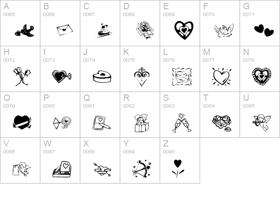 KR Valentine 2003 uppercase A-Z preview