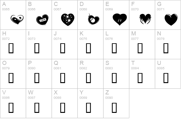 KR Valentines 2006 Six uppercase A-Z preview