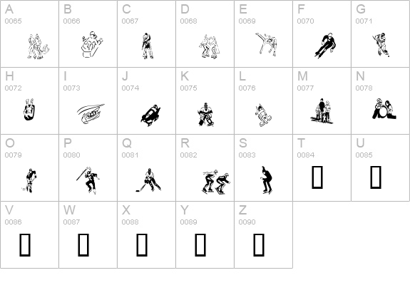 KR Winter Sports uppercase A-Z preview