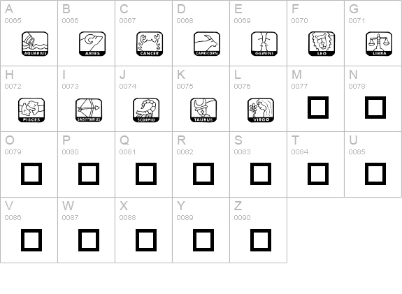 KR Zodiac Dings uppercase A-Z preview