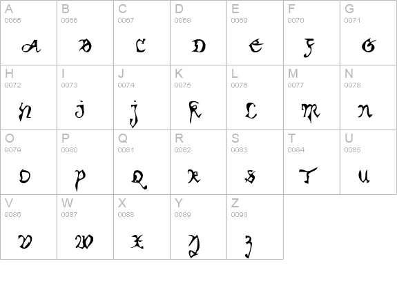 Kracklite uppercase A-Z preview