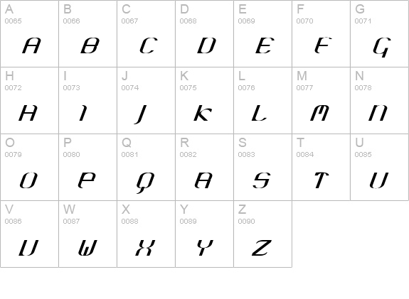 Krane uppercase A-Z preview