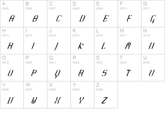 KraneCompressed uppercase A-Z preview