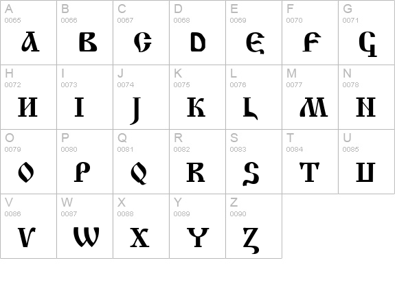 Krasni Fellows uppercase A-Z preview