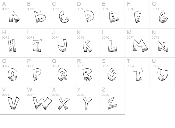 KrazyKool uppercase A-Z preview