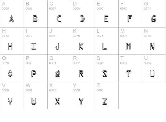 Kredit uppercase A-Z preview