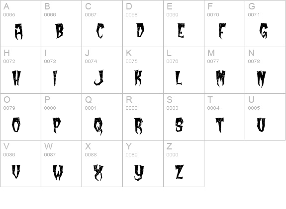 Kreepy Krawly uppercase A-Z preview