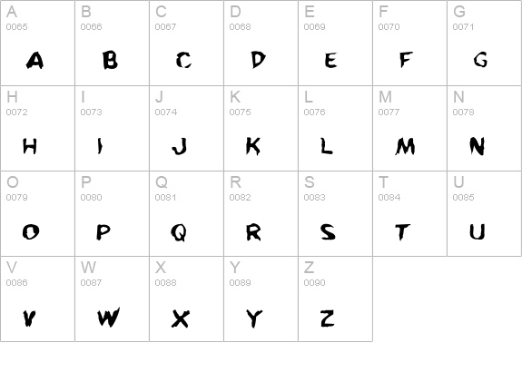 Kreeture Warped uppercase A-Z preview
