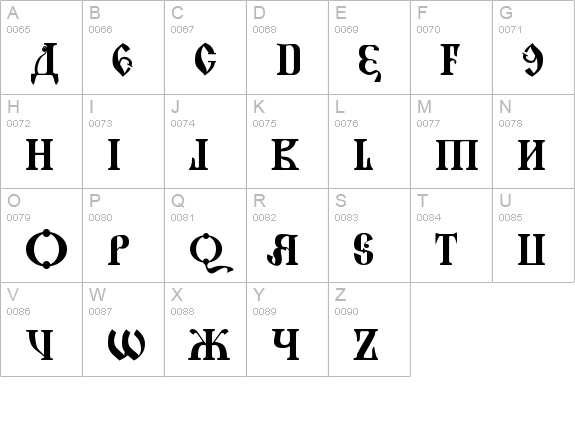 Kremlin Grand Duke uppercase A-Z preview