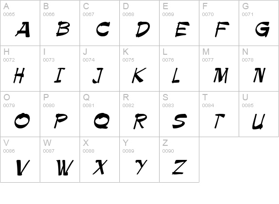 Krimpe uppercase A-Z preview