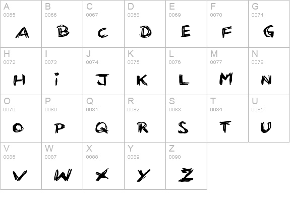 KRITZEL uppercase A-Z preview