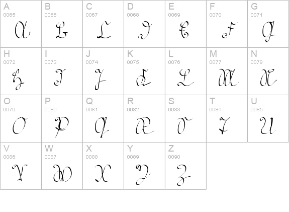 Kroeburn Regular uppercase A-Z preview