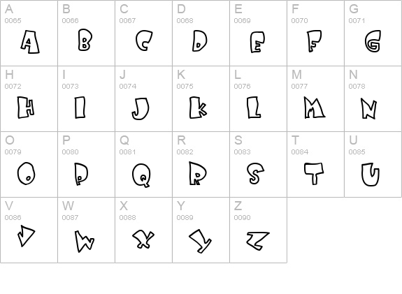 Kruffy uppercase A-Z preview
