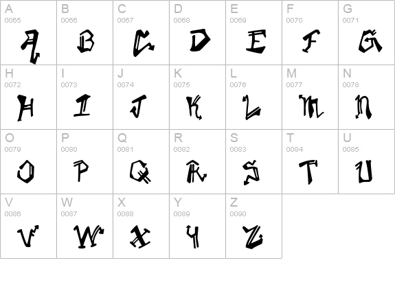 Krylon Gothic uppercase A-Z preview