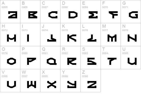 Kryptic uppercase A-Z preview