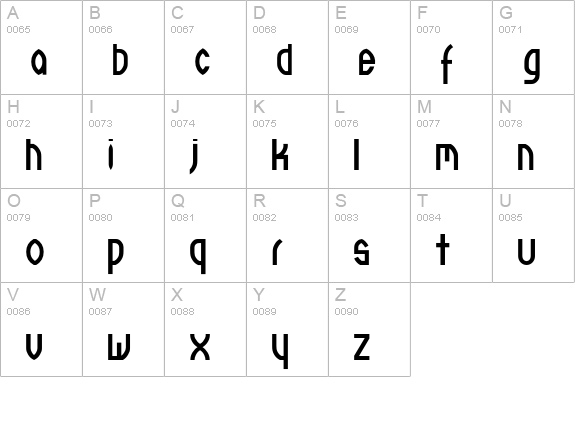 Kryptonic uppercase A-Z preview