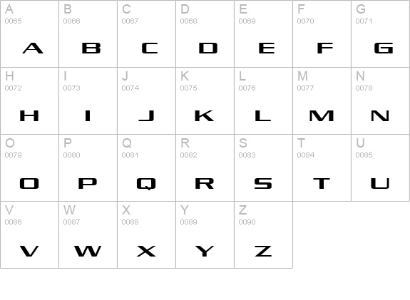 Kubra_Extended uppercase A-Z preview