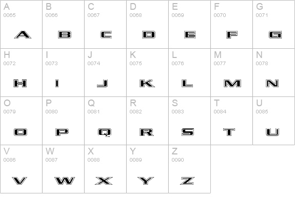 Kubra_Hollow uppercase A-Z preview