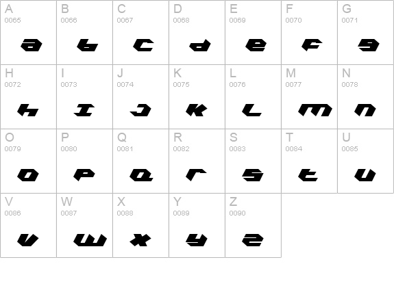 Kubrick Extra-Condensed uppercase A-Z preview