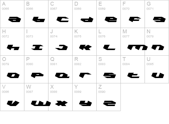 Kubrick Leftalic uppercase A-Z preview