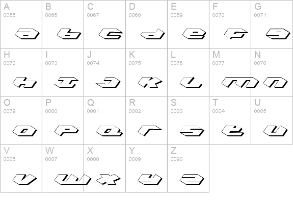 Kubrick Shadow uppercase A-Z preview