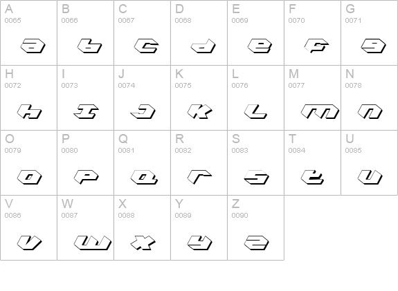 Kubrick Shadow Condensed uppercase A-Z preview