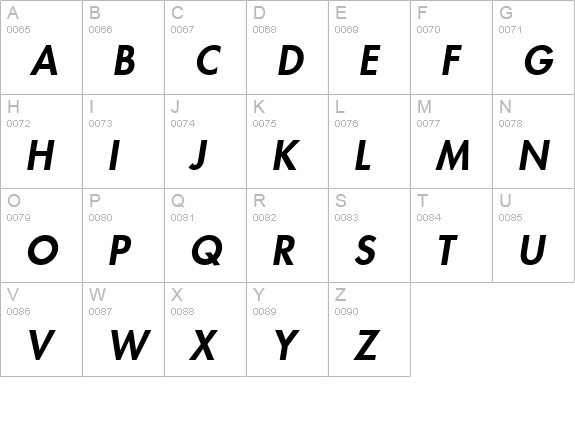 Kudos Black SSi Black Italic uppercase A-Z preview