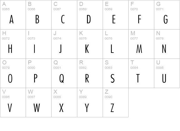 Kudos Light Condensed SSi Extra Light Condensed uppercase A-Z preview