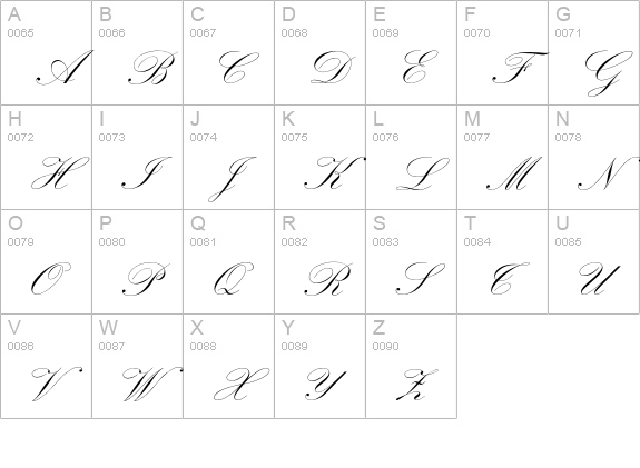Kuenstler-Schreibschrift* 2 VERSION ROMAIN Bold uppercase A-Z preview