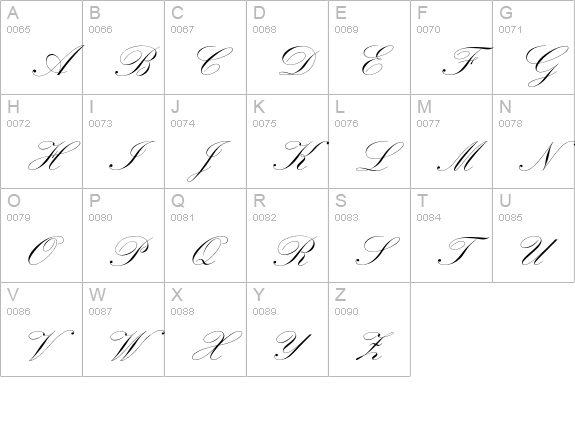 Kuenstler-Schreibschrift* Bold uppercase A-Z preview