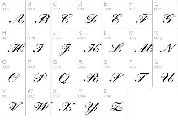 Kuenstler Script Black uppercase A-Z preview