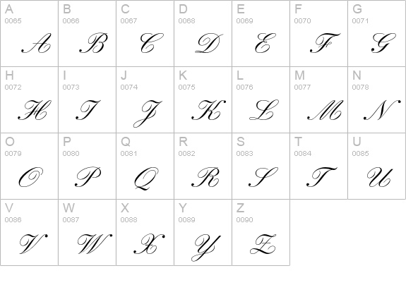 Kuenstler Script Medium uppercase A-Z preview