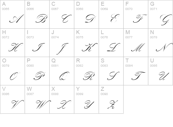 KunstlerschreibschDMed uppercase A-Z preview