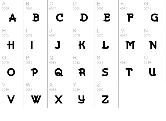 Kurvaceous uppercase A-Z preview