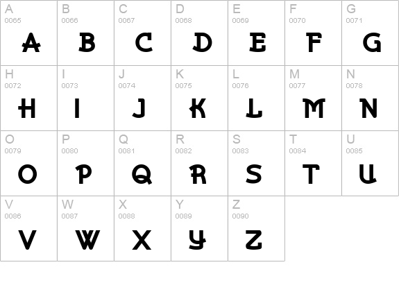 Kurvaceous NF uppercase A-Z preview