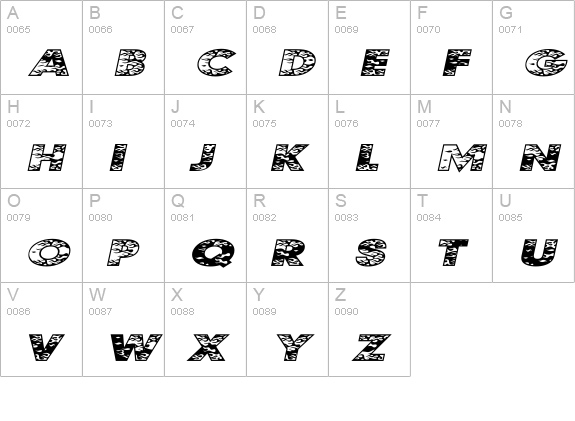 Kustom Kar uppercase A-Z preview