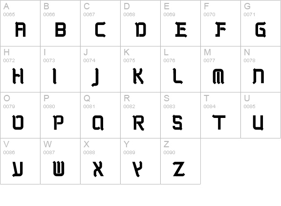 Kwadryga uppercase A-Z preview