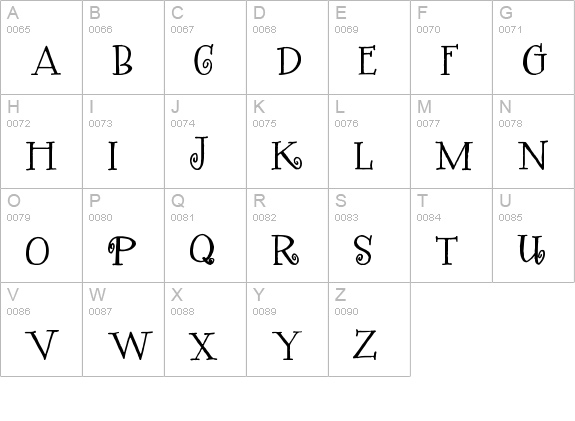 Kwekel uppercase A-Z preview