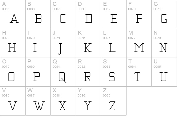 KwersityWider uppercase A-Z preview