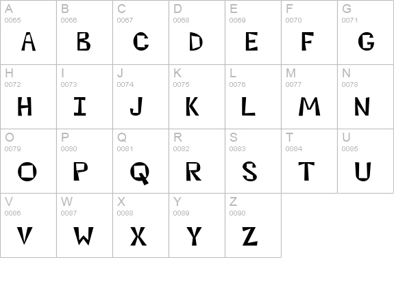 Kwirky uppercase A-Z preview