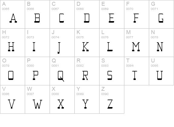 Kwodsity uppercase A-Z preview