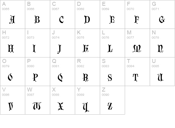 Kynges X NF uppercase A-Z preview