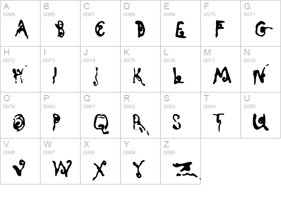 Kyoto Song uppercase A-Z preview