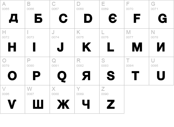 KyrillaSansSerif-Black uppercase A-Z preview