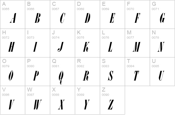 L Italic uppercase A-Z preview