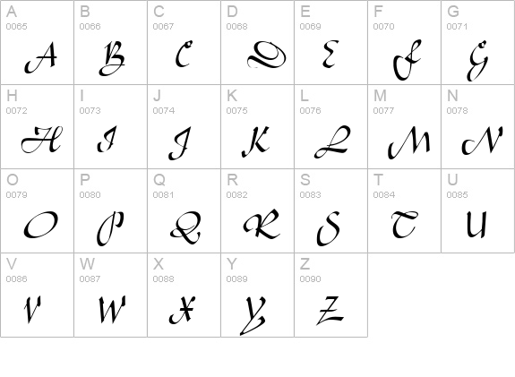 L690-Script-Regular uppercase A-Z preview